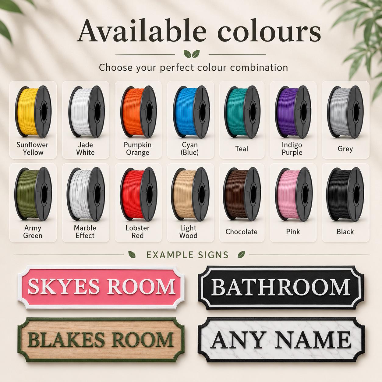 Personalised Door Sign – Custom 3D Printed Bedroom Name Plaque, 200 x 70 mm - Image 6