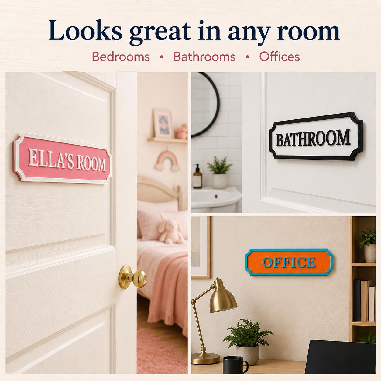 Personalised Door Sign – Custom 3D Printed Bedroom Name Plaque, 200 x 70 mm - Image 8