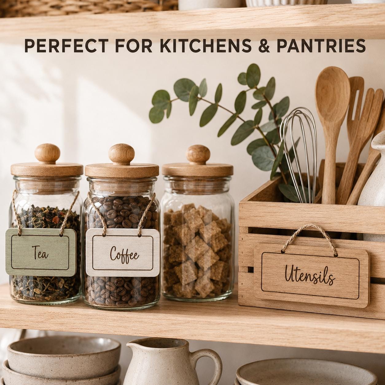 Personalised Wooden Sign, Any Text Engraved Storage Label, Door or Basket Plaque - Image 9