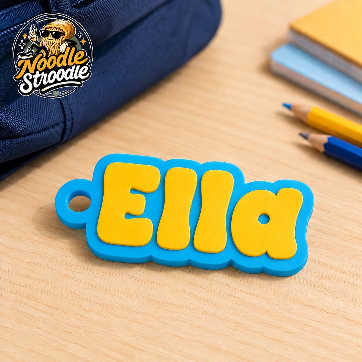 Personalised 3D Printed Name Keyring, Custom Two Colour Bag Tag, Choice of 4 Fonts - Image 2