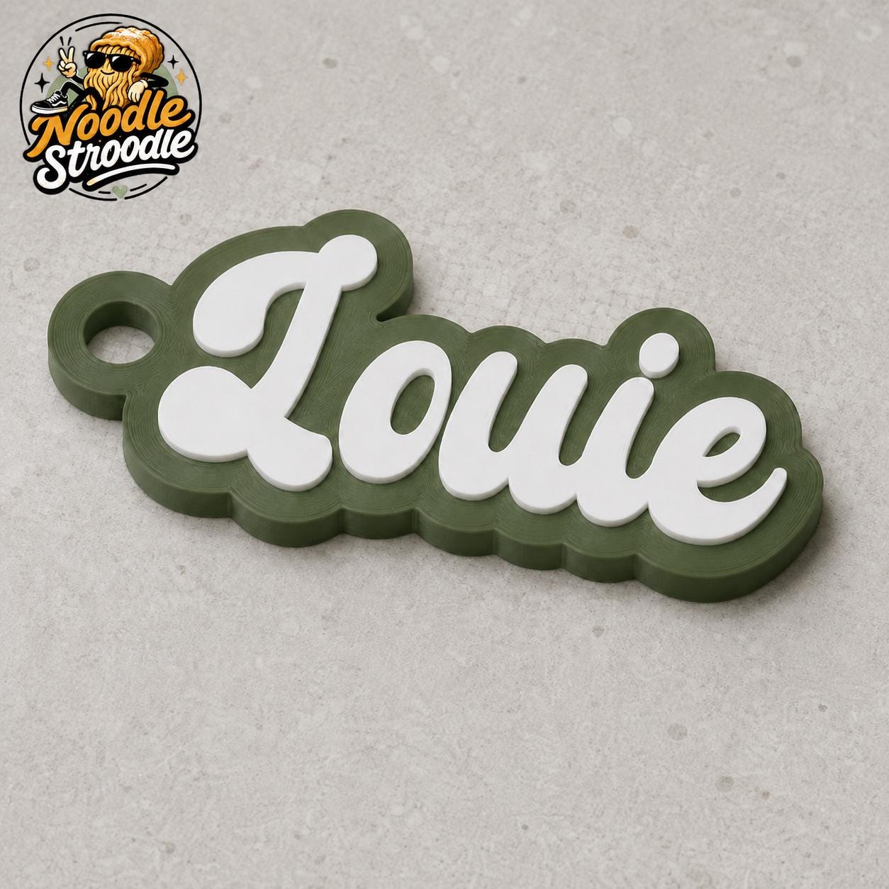 Personalised 3D Printed Name Keyring, Custom Two Colour Bag Tag, Choice of 4 Fonts - Image 7