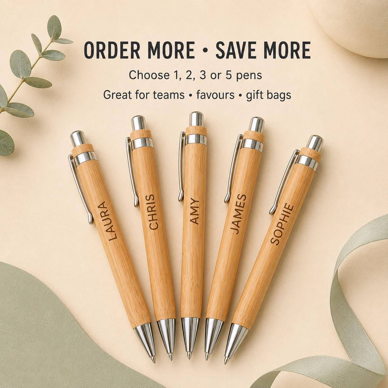 Personalised Engraved Bamboo Ballpoint Pen – Custom Name, Funny or Rude Message Gift - Image 10