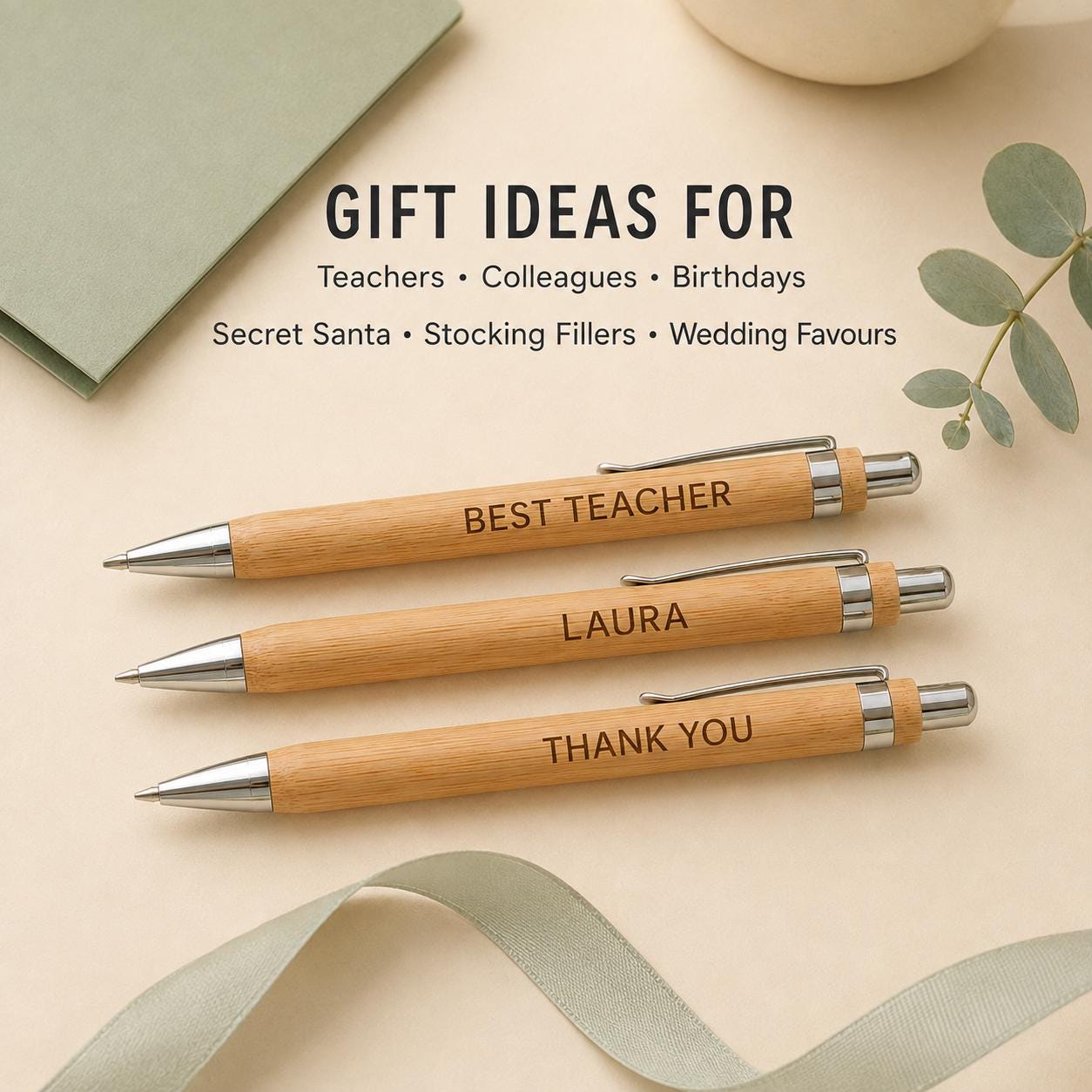 Personalised Engraved Bamboo Ballpoint Pen – Custom Name, Funny or Rude Message Gift - Image 9