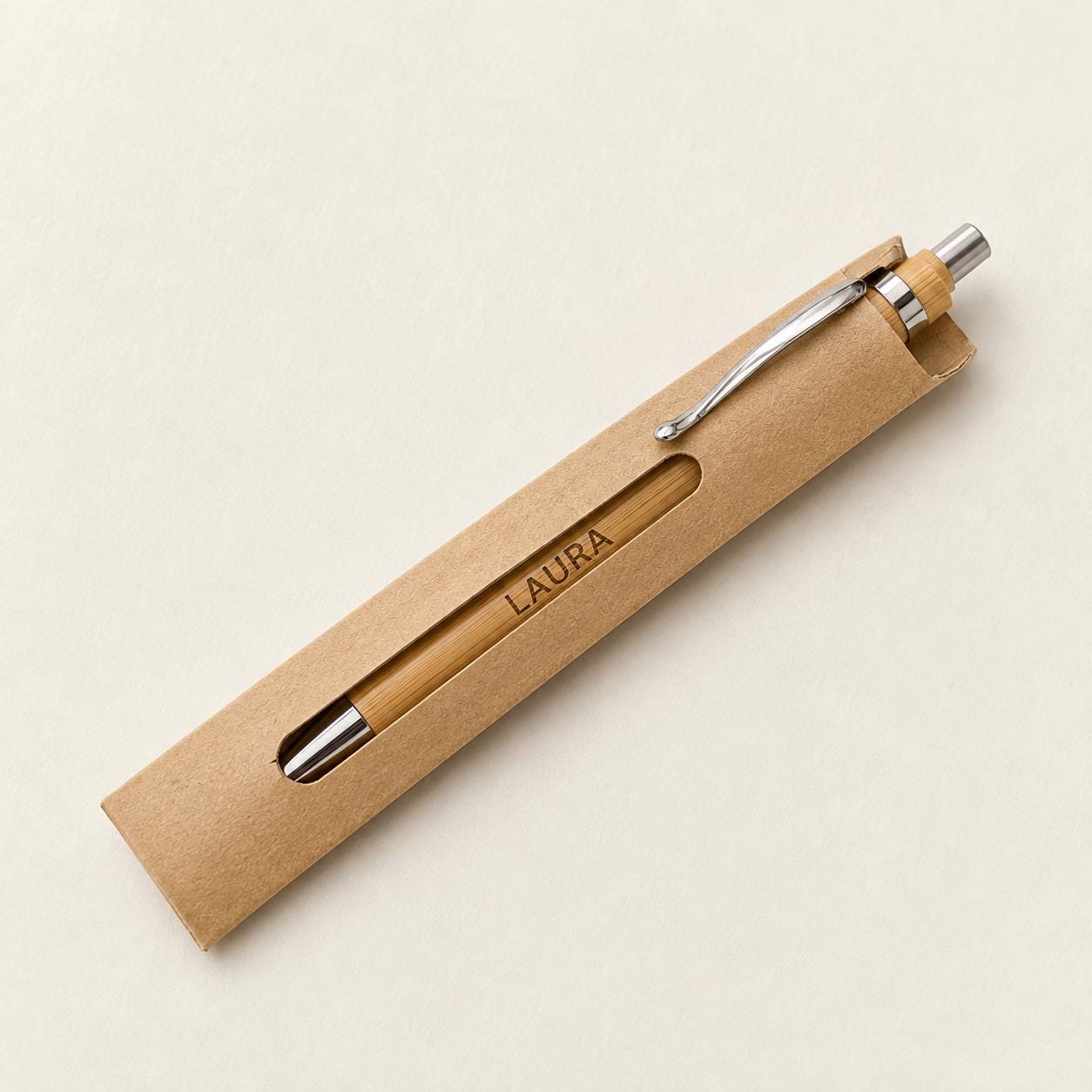 Personalised Engraved Bamboo Ballpoint Pen – Custom Name, Funny or Rude Message Gift - Image 3