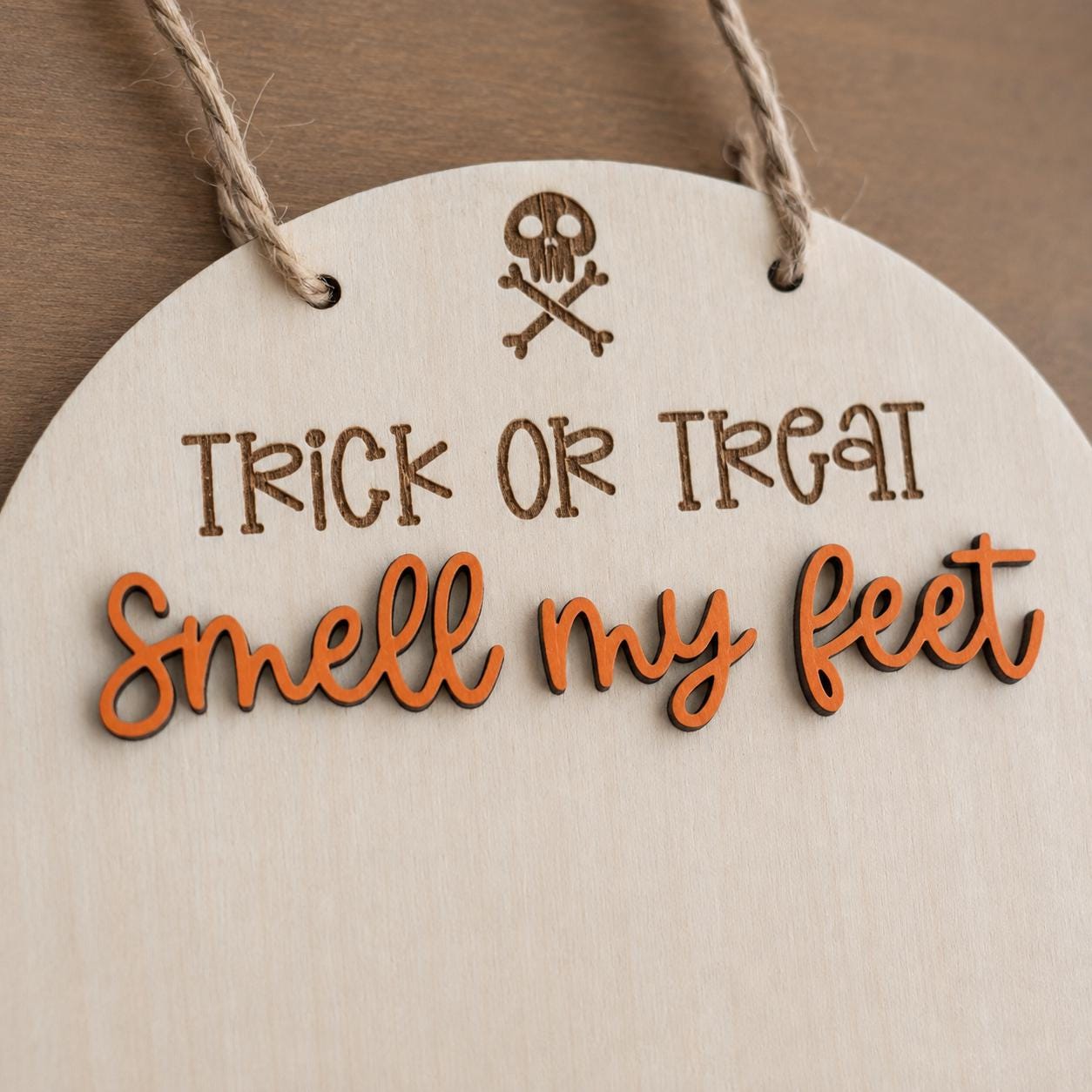 Personalised Baby’s First Halloween Footprint Plaque, Trick or Treat Smell My Feet Keepsake - Image 2