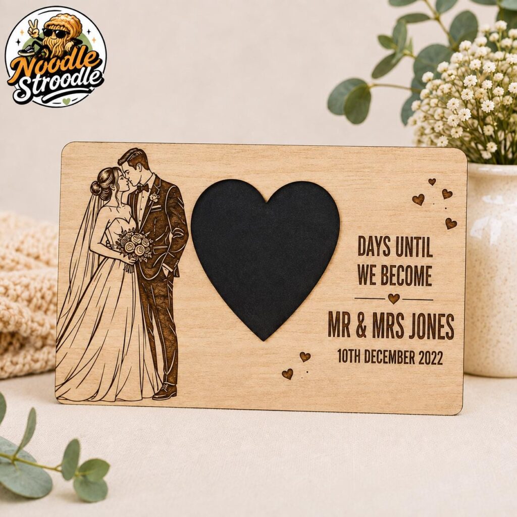 Personalised wooden wedding countdown sign