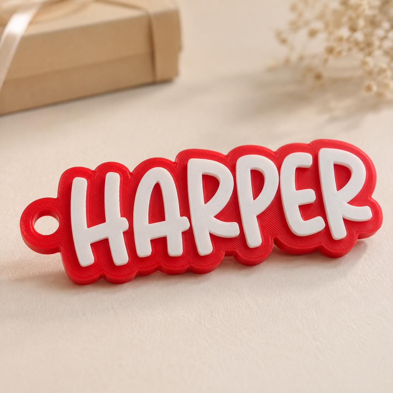 Personalised 3D Printed Name Keyring, Custom Two Colour Bag Tag, Choice of 4 Fonts - Image 8