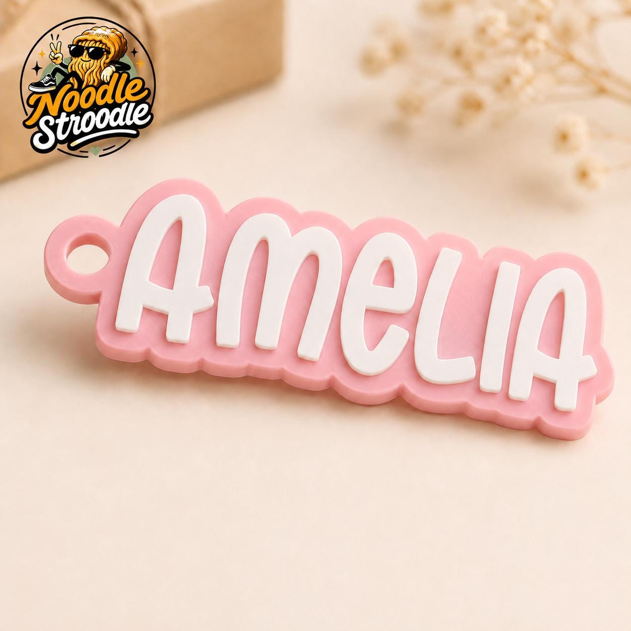 Personalised 3D Printed Name Keyring, Custom Two Colour Bag Tag, Choice of 4 Fonts - Image 4