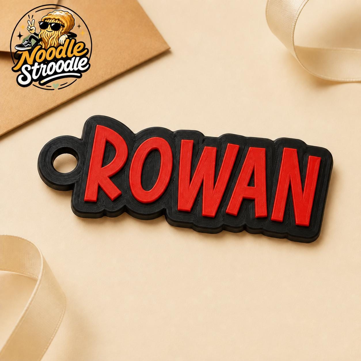 Personalised 3D Printed Name Keyring, Custom Two Colour Bag Tag, Choice of 4 Fonts - Image 5