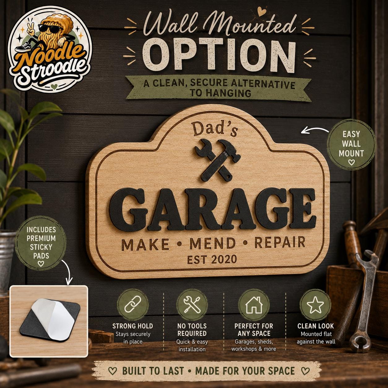 Personalised Wooden Shed Sign, Custom Workshop Garage Plaque, Man Cave Gift for Dad Grandad - Image 6