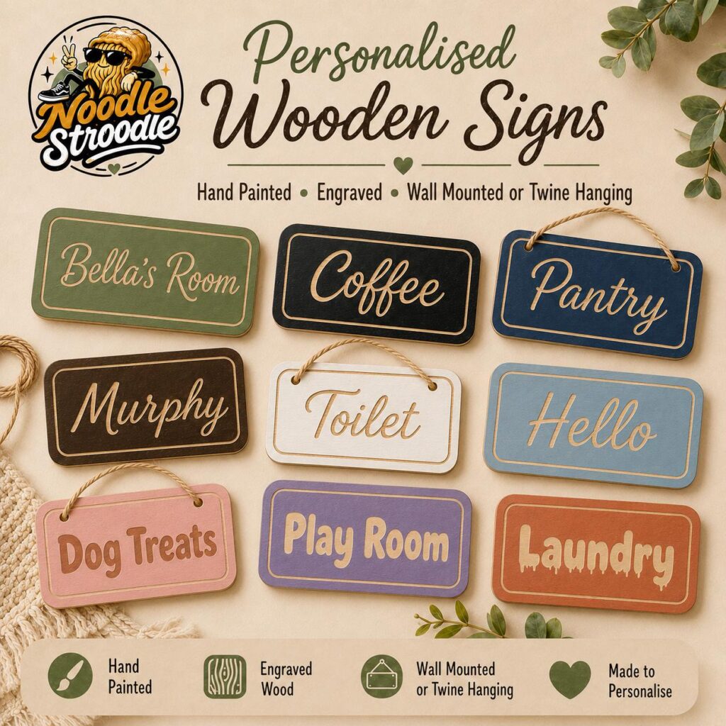 Personalised Wooden Sign, Custom Painted Plaque, Engraved Room Door Sign, Name Wall Hanging Gift