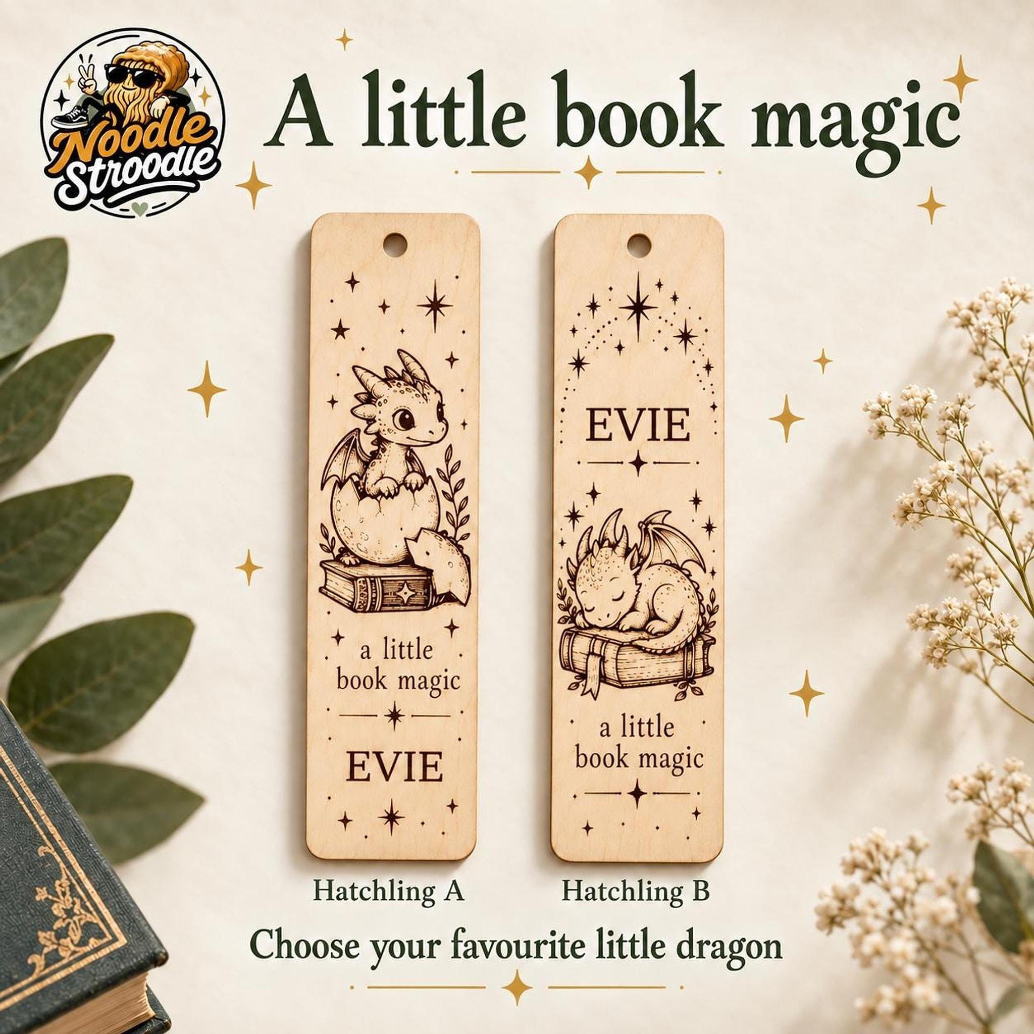 Personalised Wooden Dragon Bookmark, Engraved Name, Fantasy Book Lover Gift, Optional Back Message - Image 5