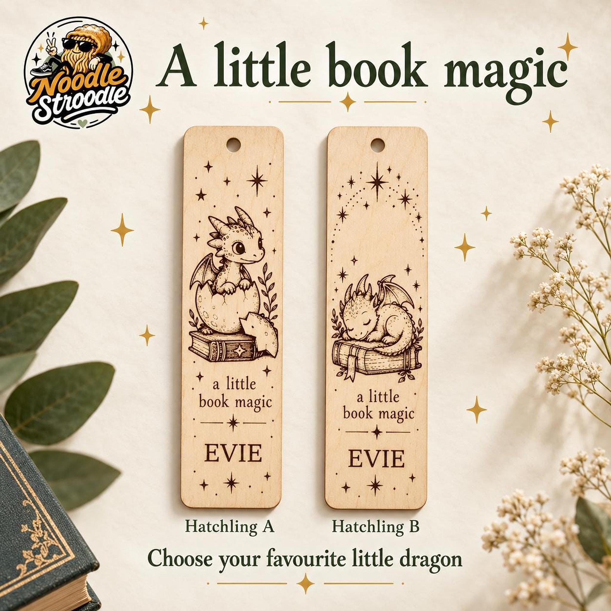 Personalised Wooden Dragon Bookmark, Engraved Name, Fantasy Book Lover Gift, Optional Back Message - Image 8