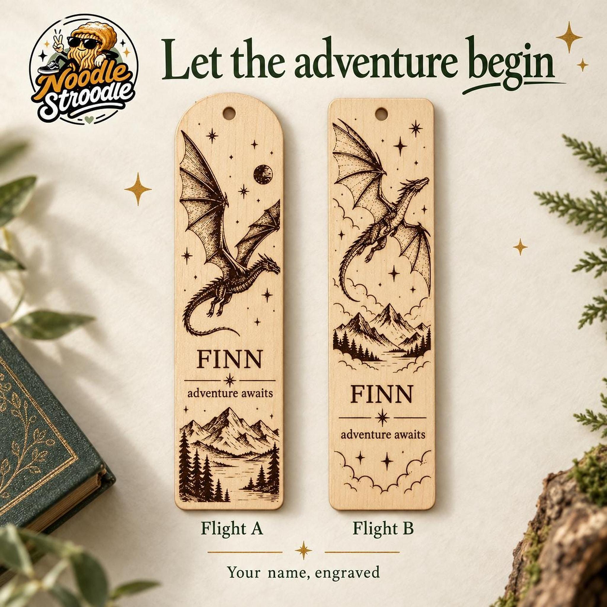 Personalised Wooden Dragon Bookmark, Engraved Name, Fantasy Book Lover Gift, Optional Back Message - Image 10