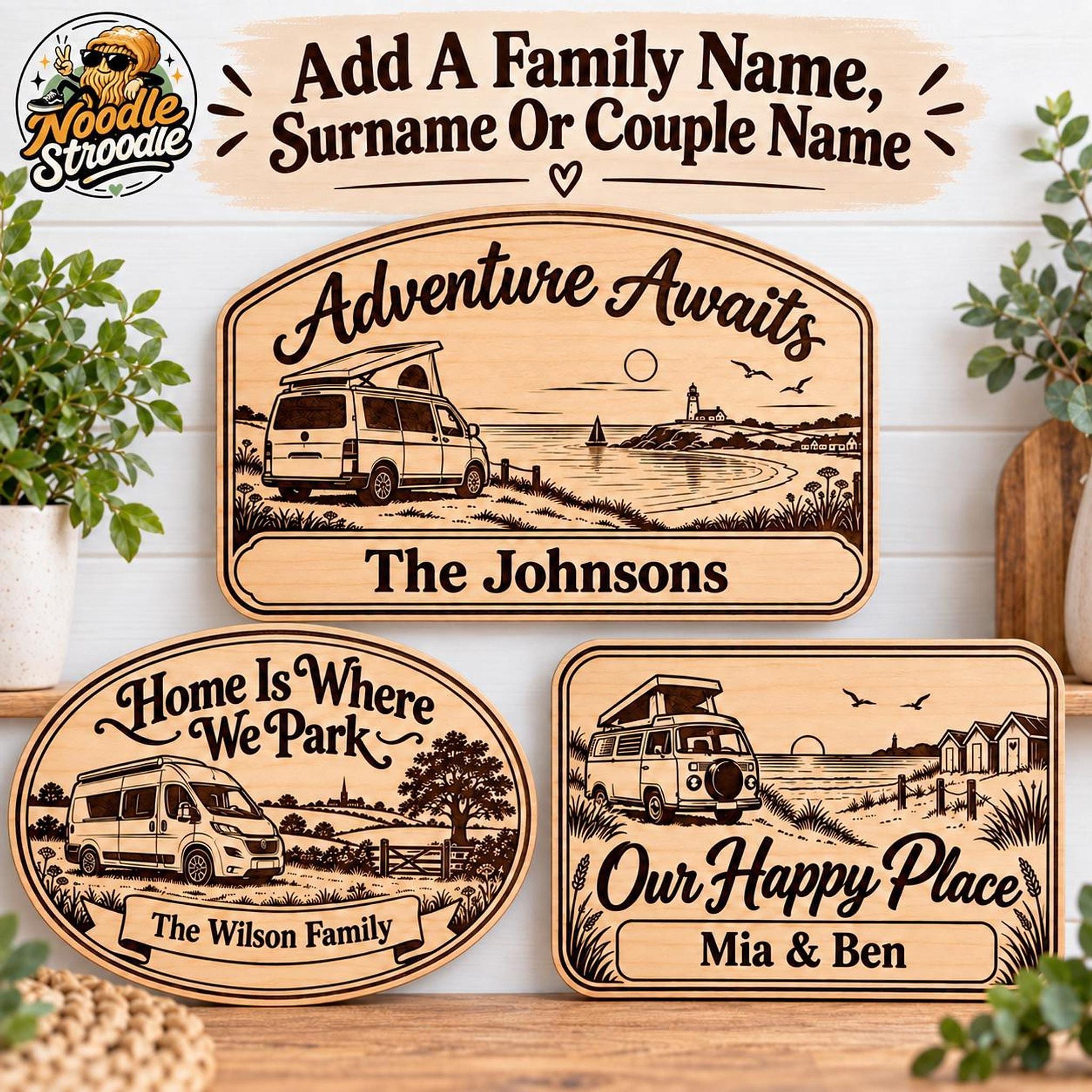 Wooden Camper Sign, Engraved Personalised Plaque for Campervan Decor - Image 8