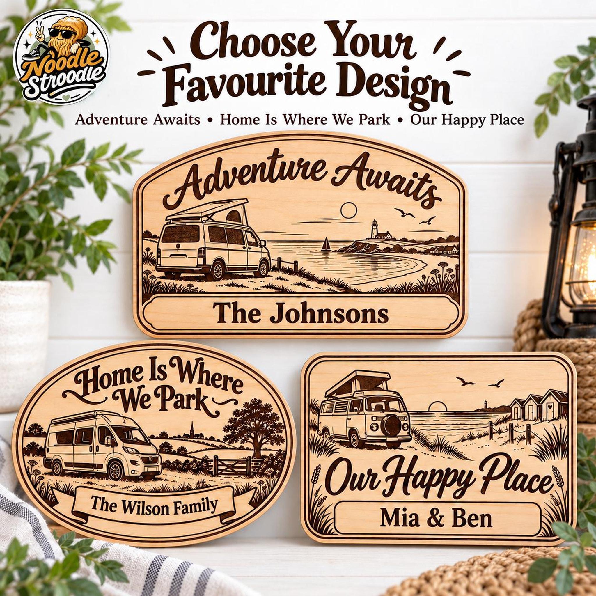 Wooden Camper Sign, Engraved Personalised Plaque for Campervan Decor - Image 9
