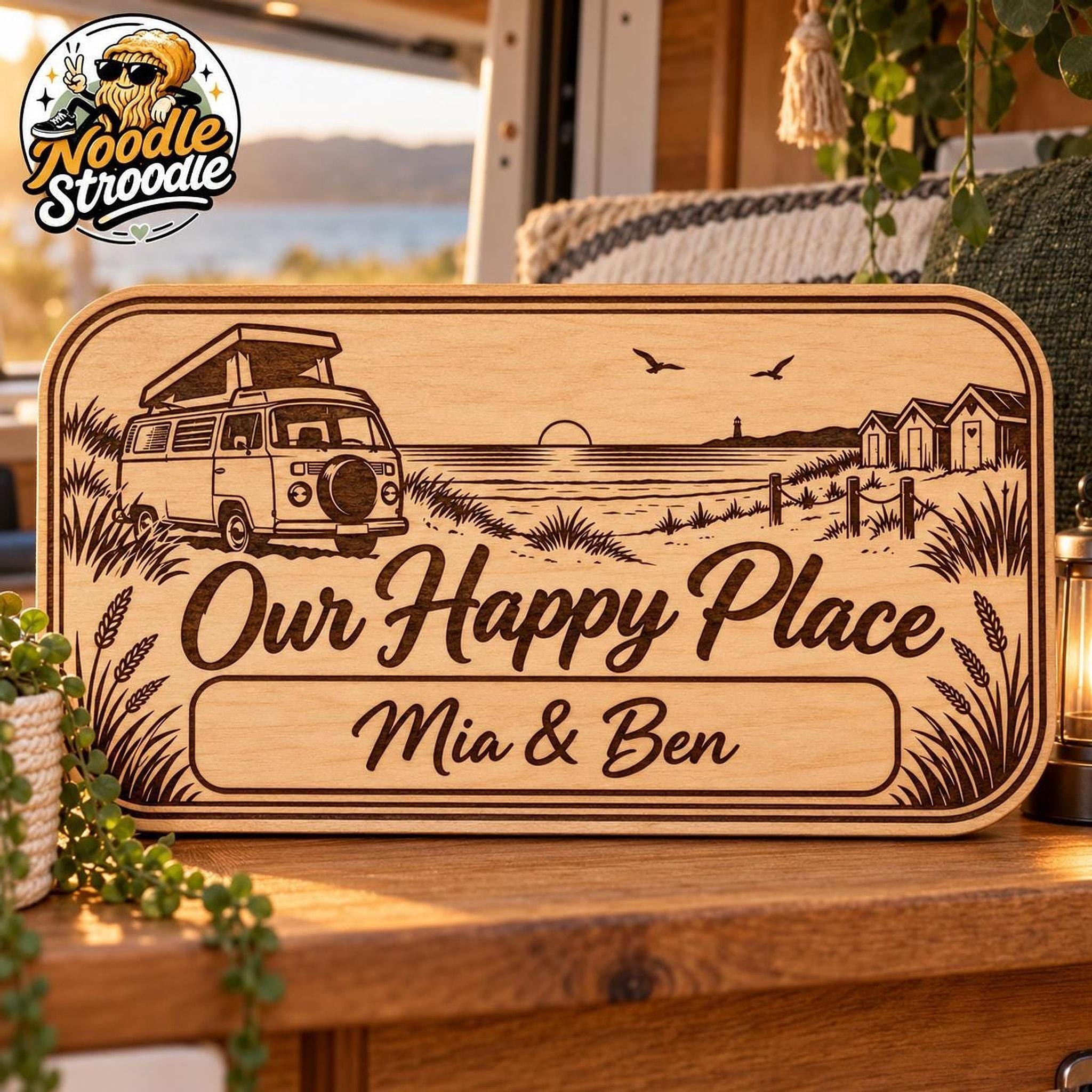 Wooden Camper Sign, Engraved Personalised Plaque for Campervan Decor - Image 6
