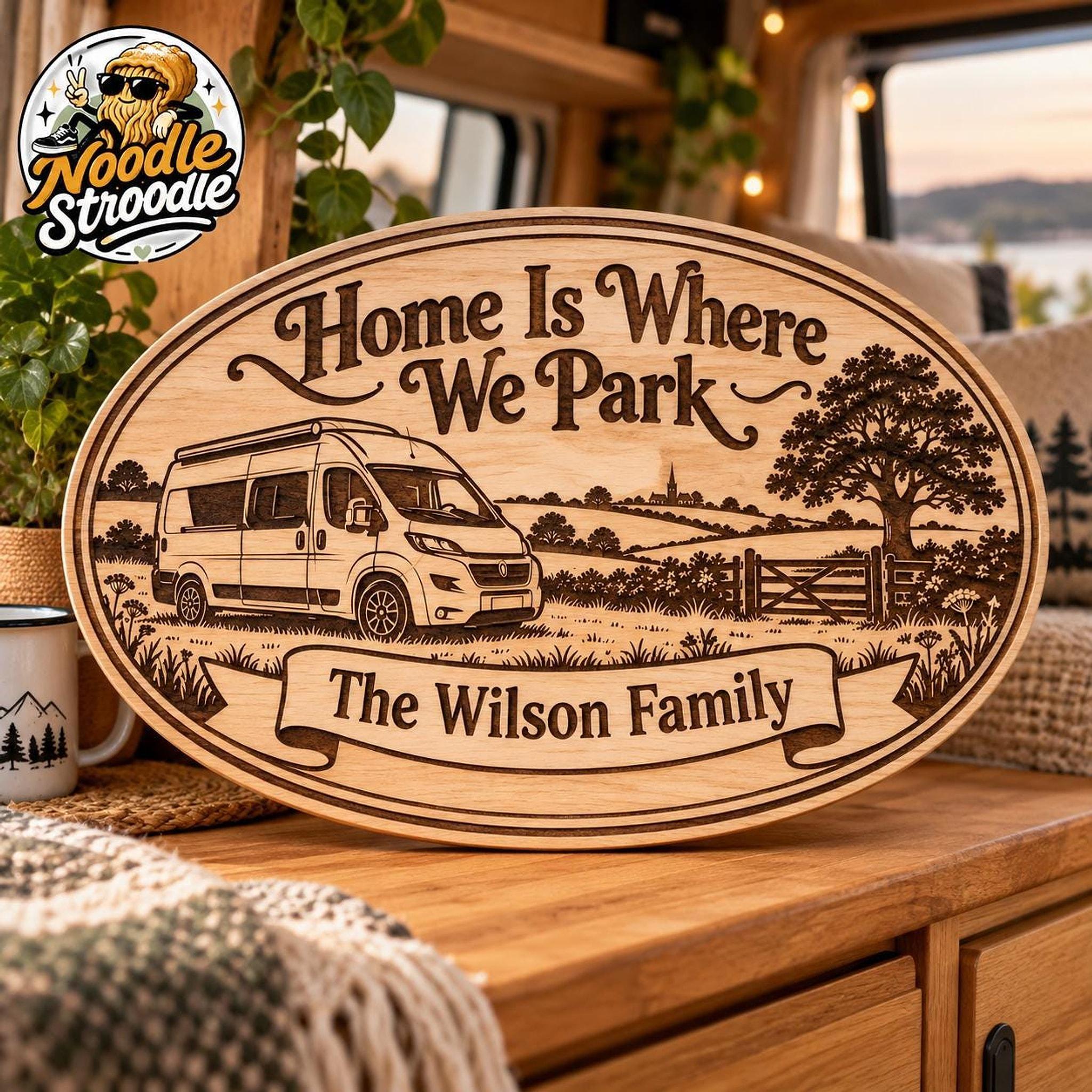 Wooden Camper Sign, Engraved Personalised Plaque for Campervan Decor - Image 2