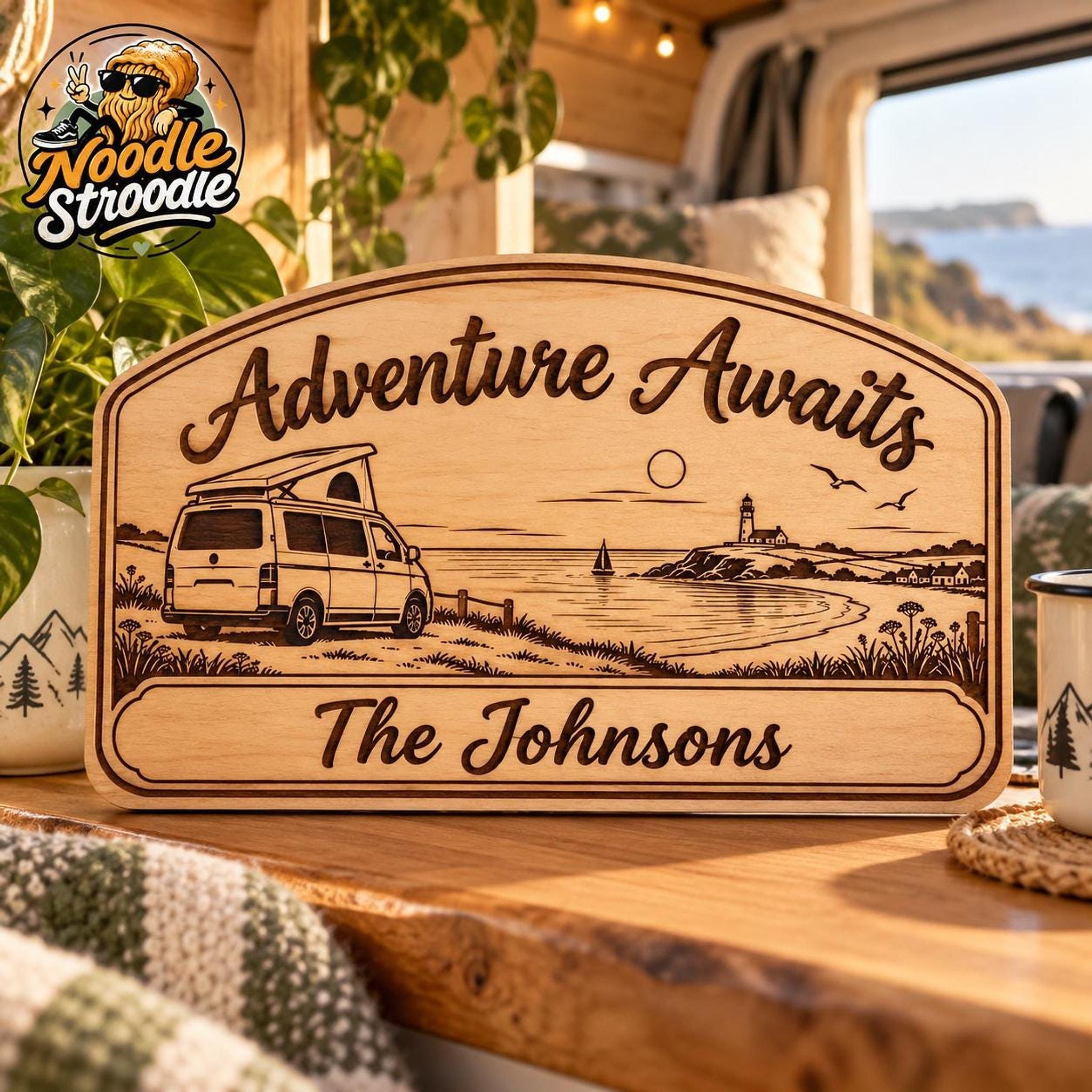 Wooden Camper Sign, Engraved Personalised Plaque for Campervan Decor - Image 4