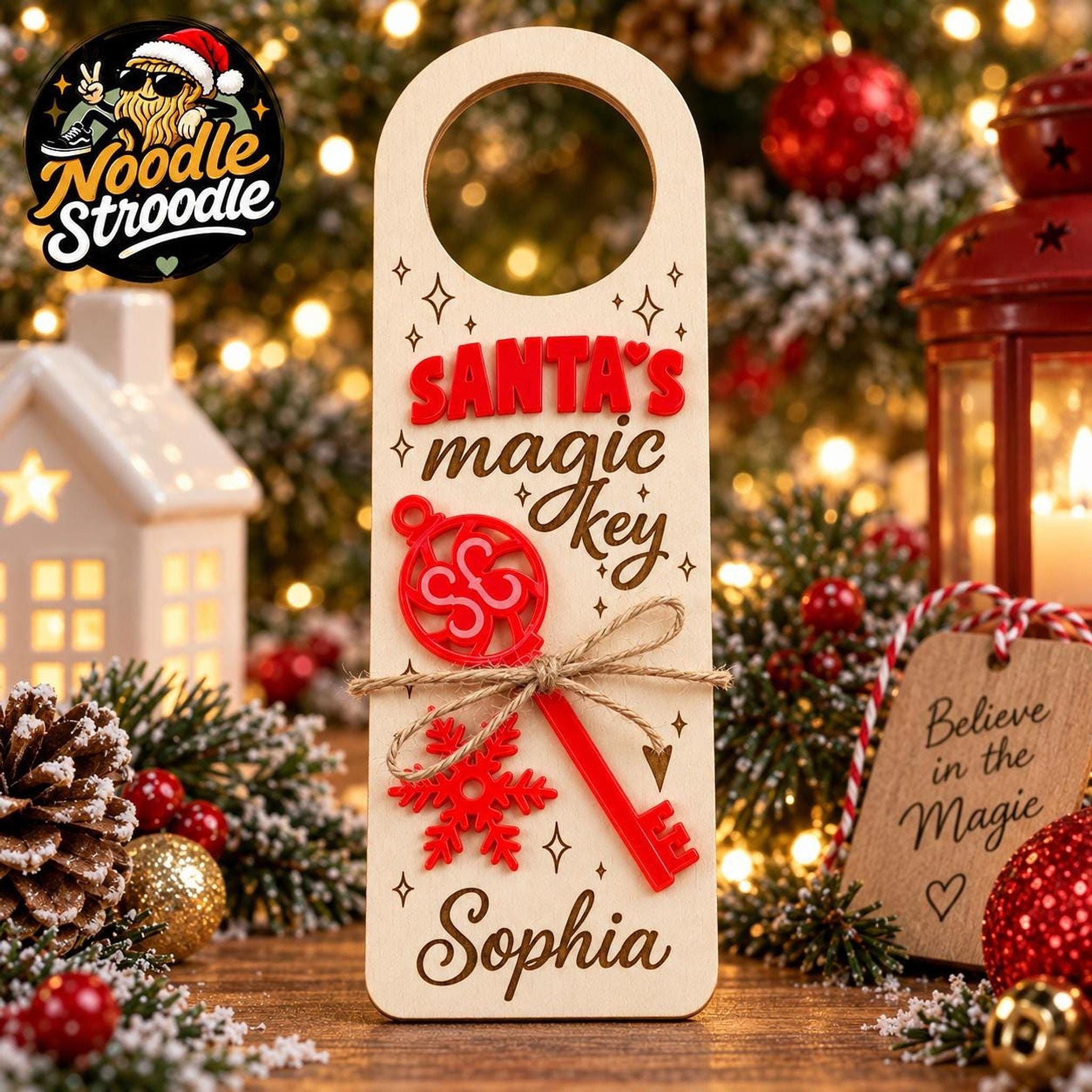 Personalised Santa’s Magic Key Door Hanger, Christmas Eve Gift Box, No Chimney Keepsake - Image 2