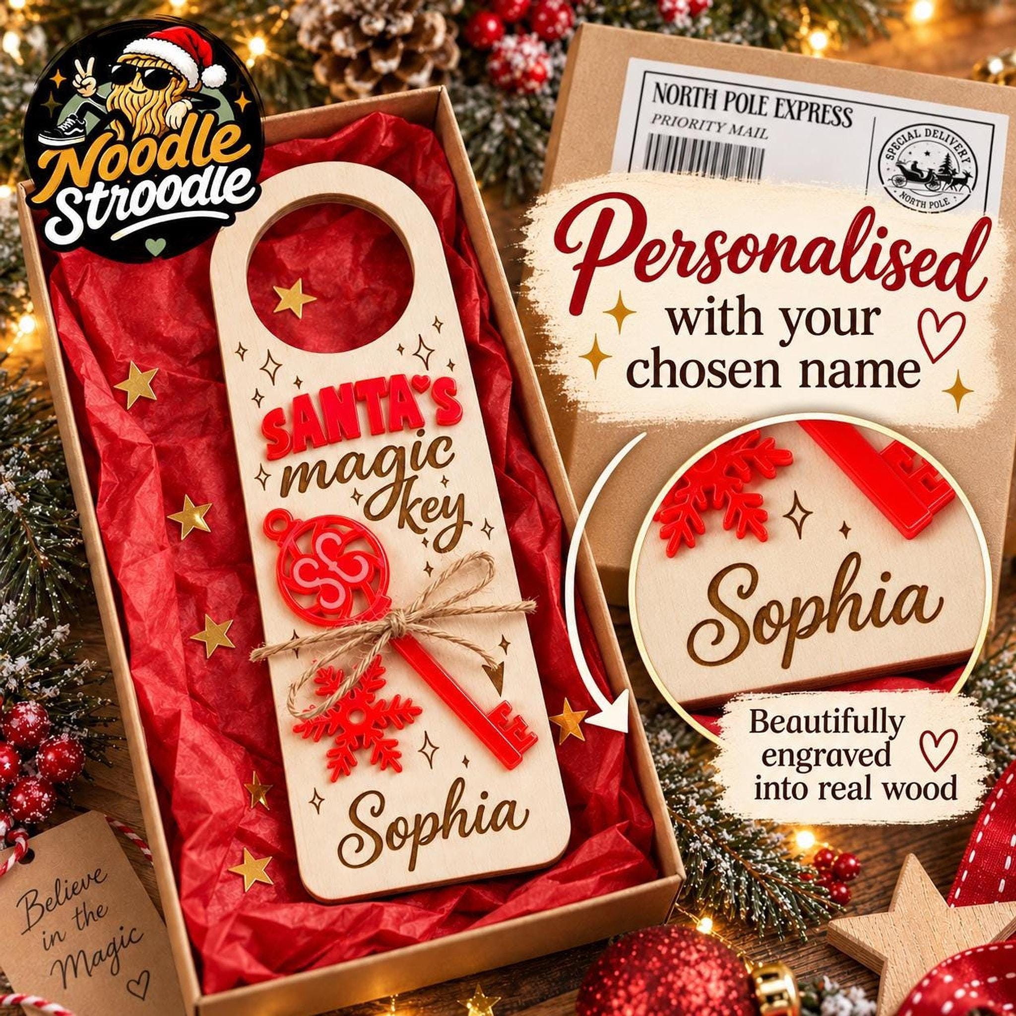 Personalised Santa’s Magic Key Door Hanger, Christmas Eve Gift Box, No Chimney Keepsake - Image 5