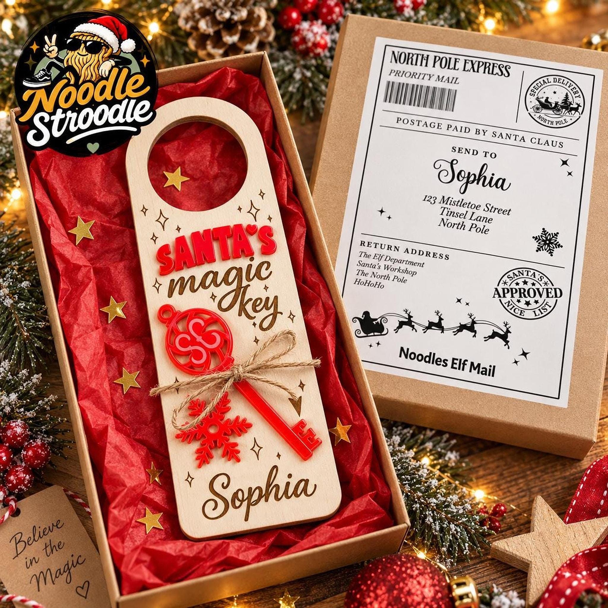 Personalised Santa’s Magic Key Door Hanger, Christmas Eve Gift Box, No Chimney Keepsake - Image 10