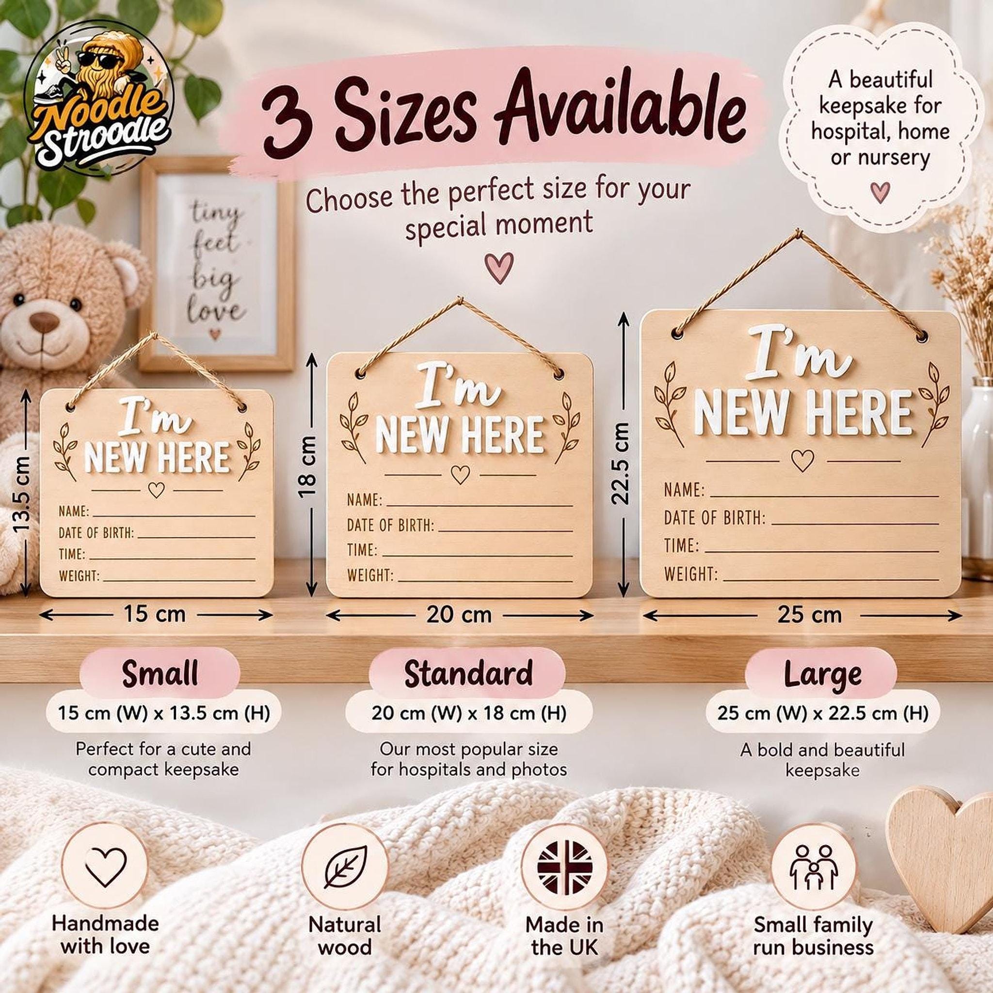 Personalised Baby Birth Announcement Sign, Handmade Wooden Keepsake Plaque - Image 5