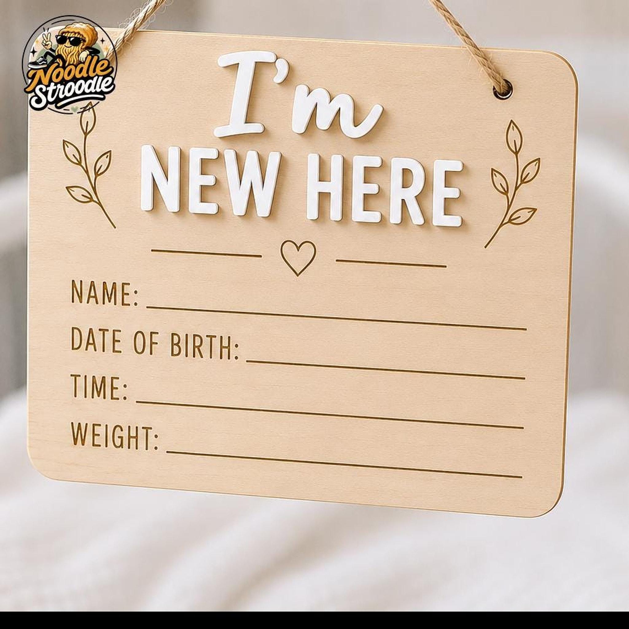 Personalised Baby Birth Announcement Sign, Handmade Wooden Keepsake Plaque - Image 6