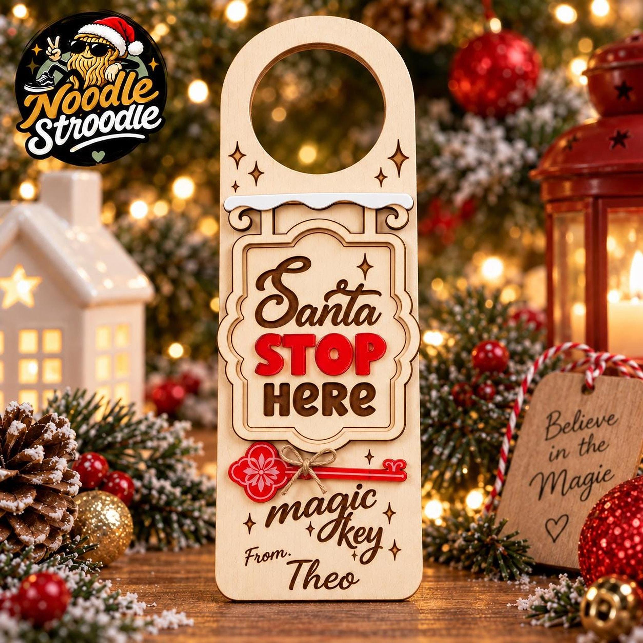 Personalised Santa Stop Here Door Hanger, Christmas Eve Magic Key Gift Set, Kids Keepsake - Image 11