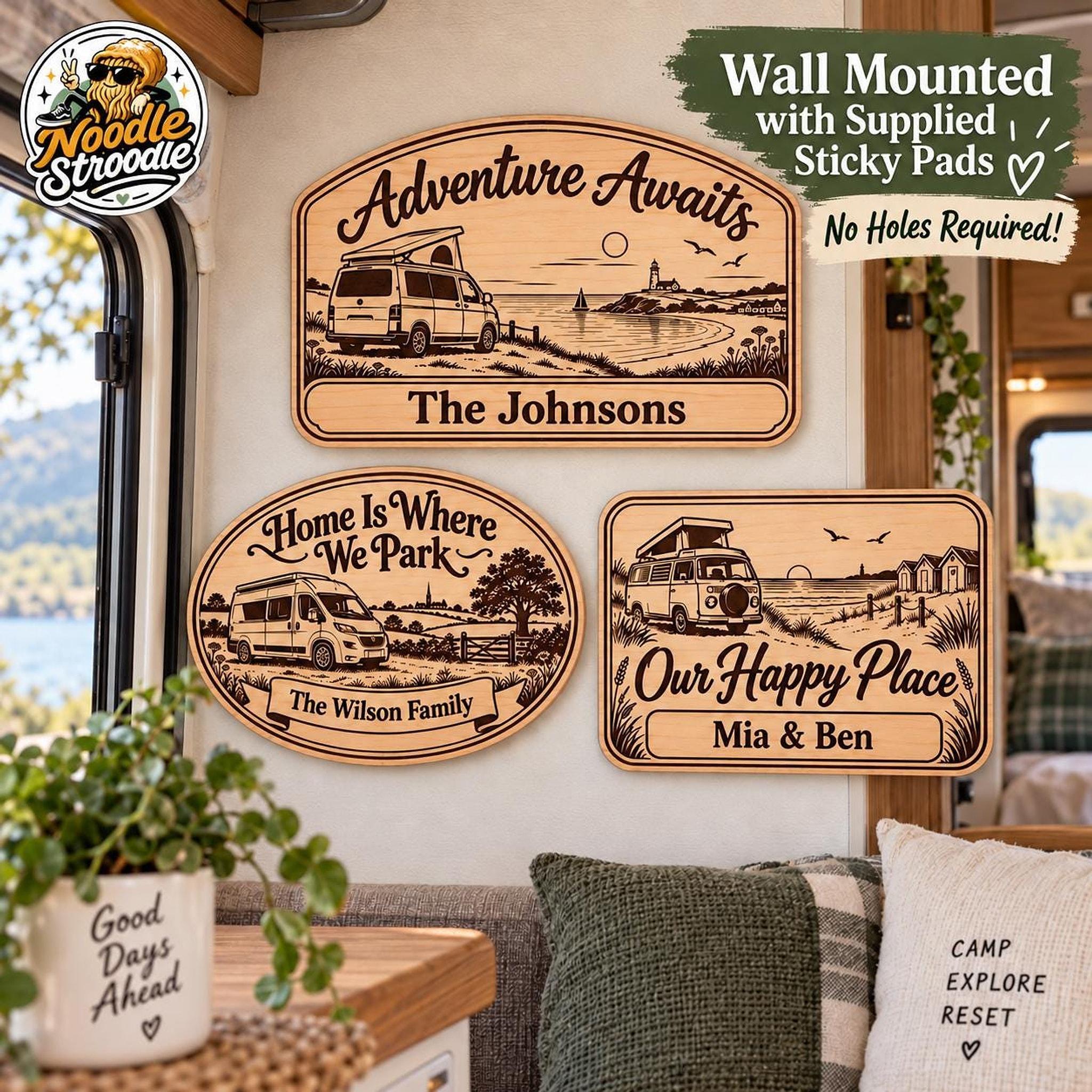 Wooden Camper Sign, Engraved Personalised Plaque for Campervan Decor - Image 10