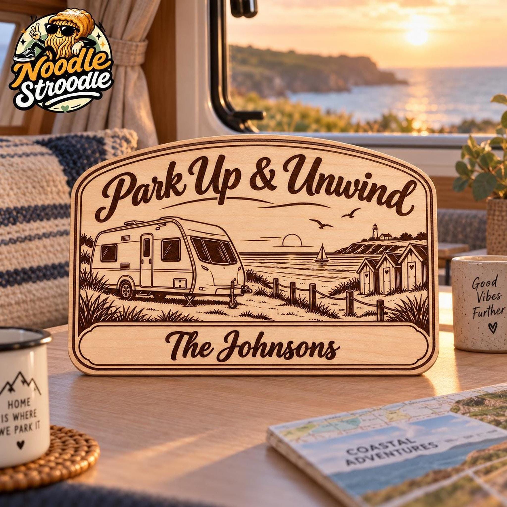 Personalised Caravan Wooden Plaque, Touring Custom Name Sign - Image 6