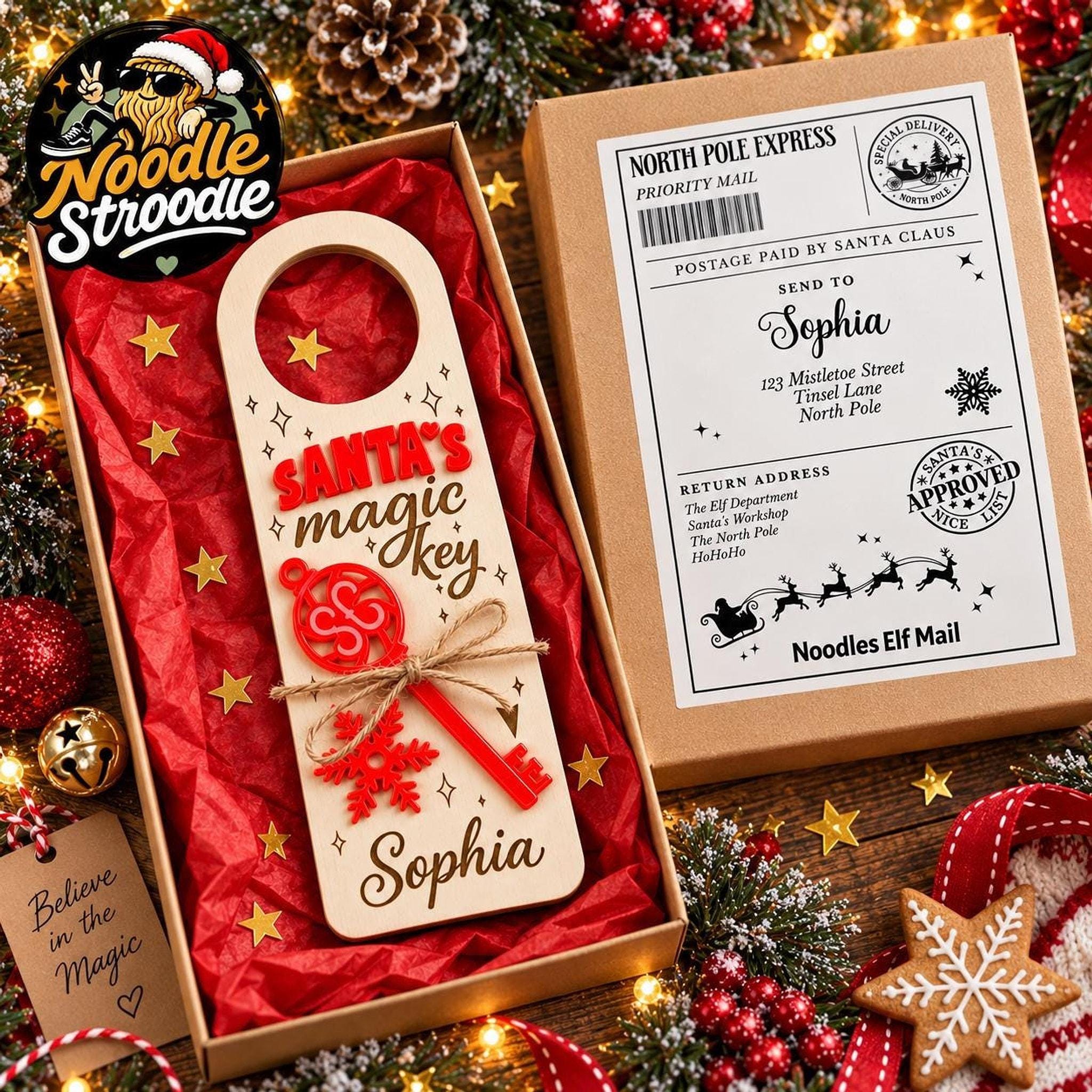 Personalised Santa’s Magic Key Door Hanger, Christmas Eve Gift Box, No Chimney Keepsake - Image 7