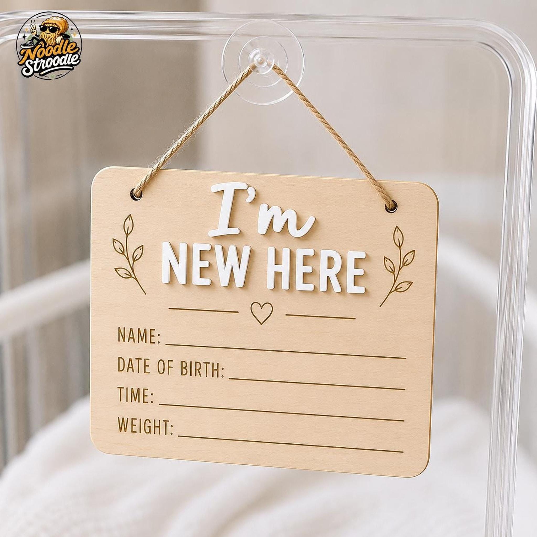 Personalised Baby Birth Announcement Sign, Handmade Wooden Keepsake Plaque