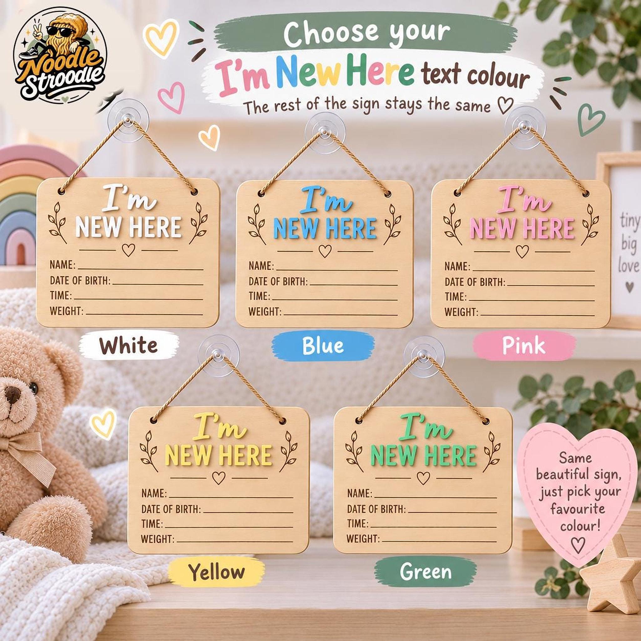 Personalised Baby Birth Announcement Sign, Handmade Wooden Keepsake Plaque - Image 7