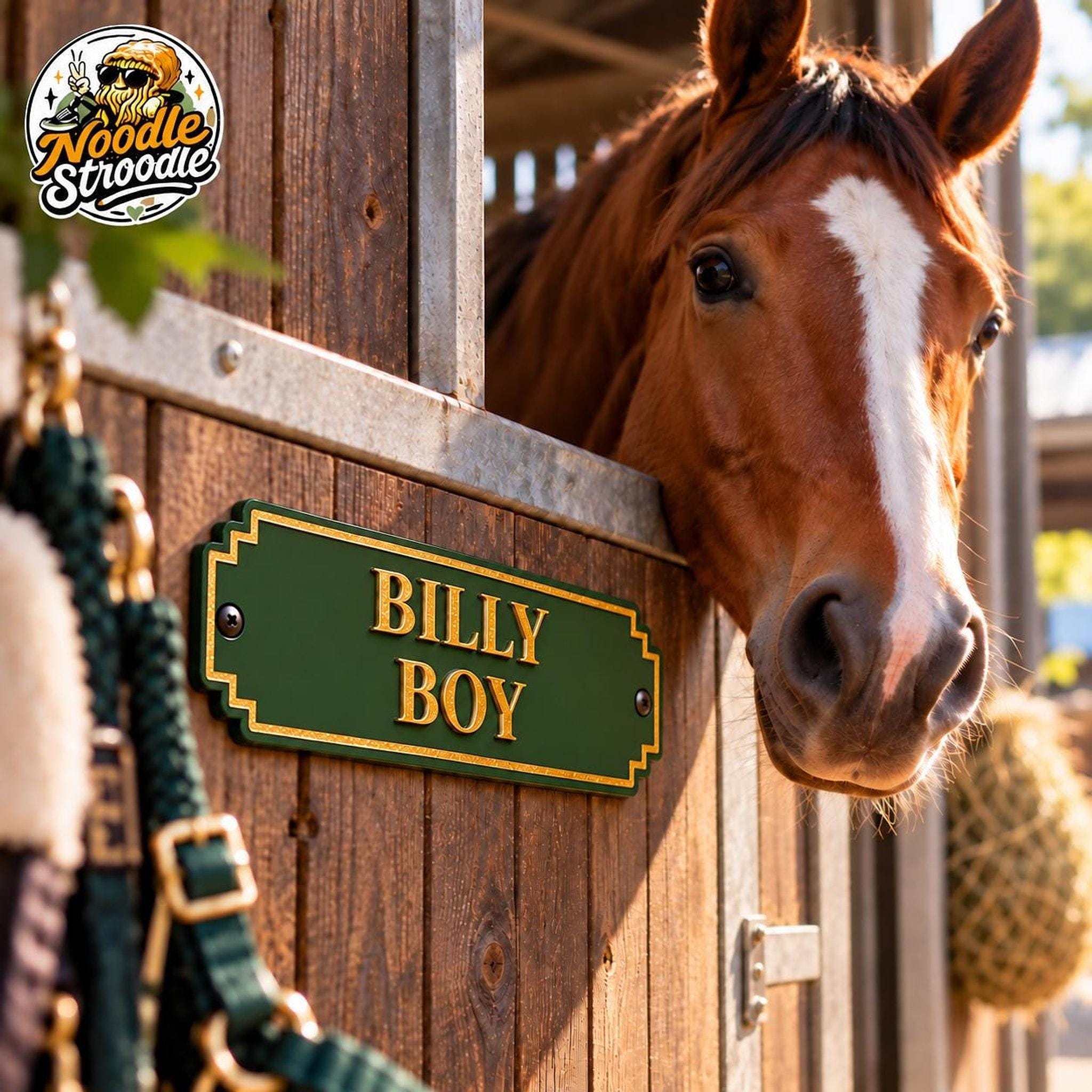 Personalised Horse Stable Name Plaque, Custom 3D Printed Stall Door Sign with Raised Text