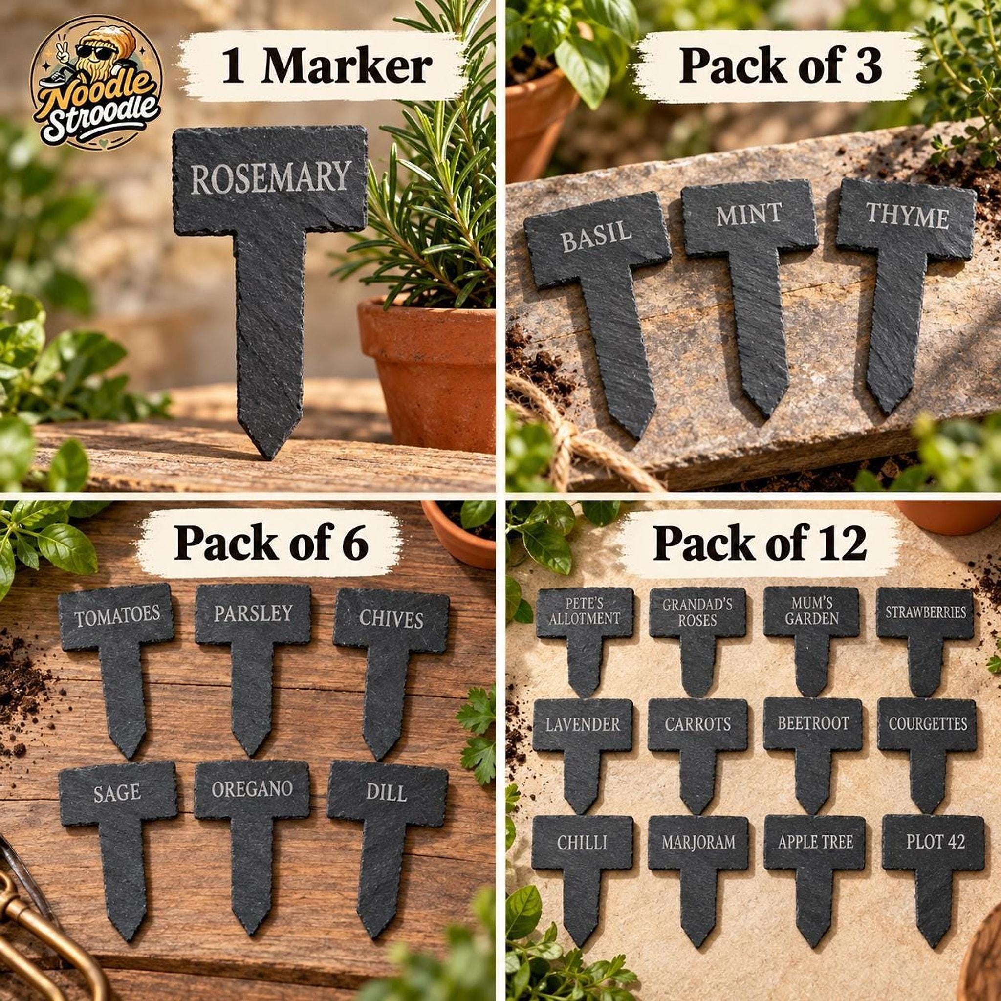 Personalised Slate Plant Markers, Custom Garden Labels, Engraved Herb Vegetable Allotment Stakes, Any Text - Image 5
